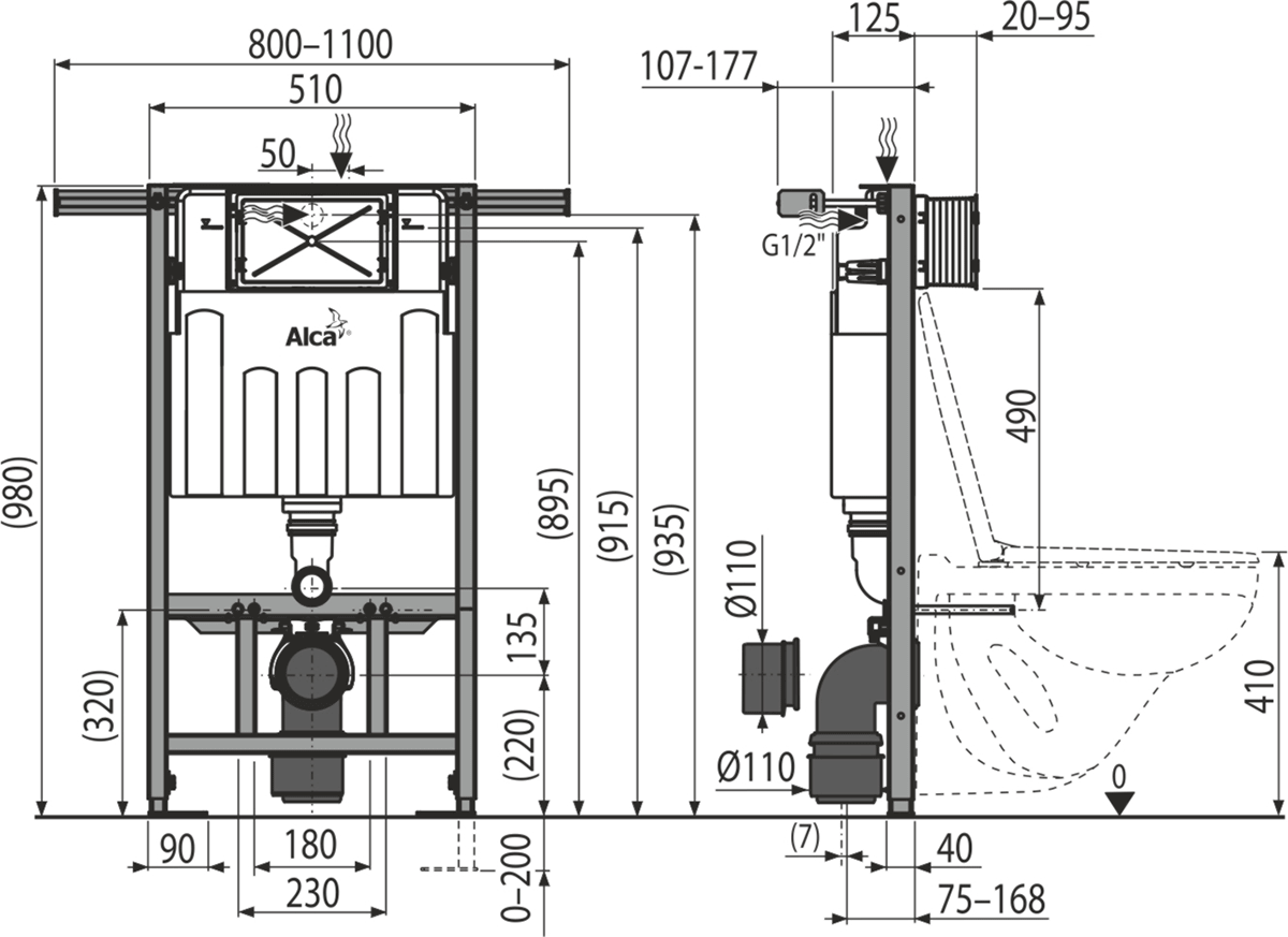 AM102/1000 Jádromodul - Předstěnový instalační systém pro suchou instalaci (především při rekonstrukci bytových jader)