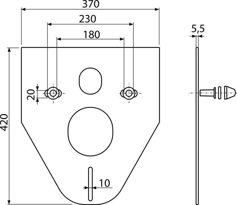 M910 - Izolační deska pro závěsné WC a bidet s příslušenstvím a krytkou (bílá)